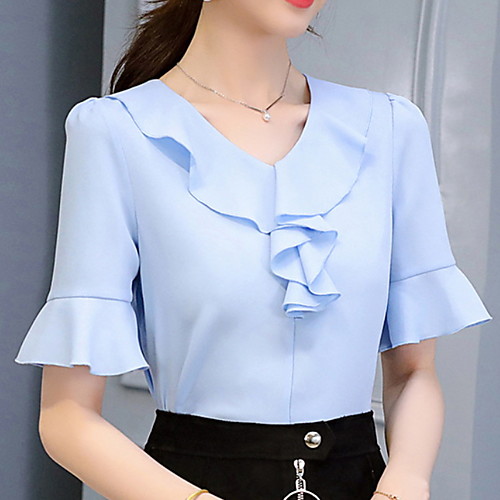 Women's Solid Colored Blouse Daily V Neck White / Blushing Pink / Light Blue
Women's Solid Colored Blouse Daily V Neck White / Blushing Pink / Light Blue