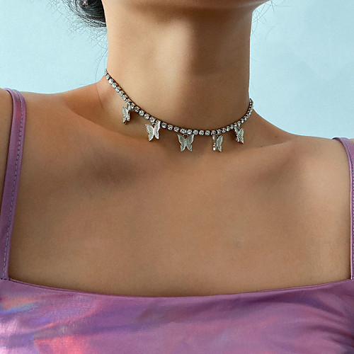 Women's Silver Pink Choker Necklace Pendant Necklace Necklace Butterfly Luxury Basic Vintage Fashion Chrome Imitation Diamond Blushing Pink Gold Silver 30 cm Necklace Jewelry 1pc For Party Evening
Women's Silver Pink Choker Necklace Pendant Necklace Necklace Butterfly Luxury Basic Vintage Fashion Chrome Imitation Diamond Blushing Pink Gold Silver 30 cm Necklace Jewelry 1pc For Party Evening