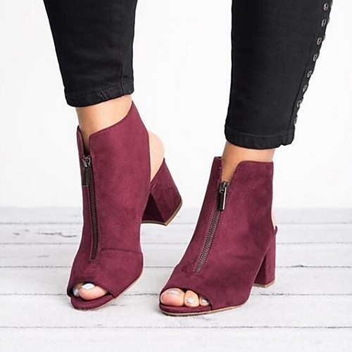 Women's Sandals Summer Cuban Heel Open Toe Daily Suede Burgundy / Black / Gray
Women's Sandals Summer Cuban Heel Open Toe Daily Suede Burgundy / Black / Gray