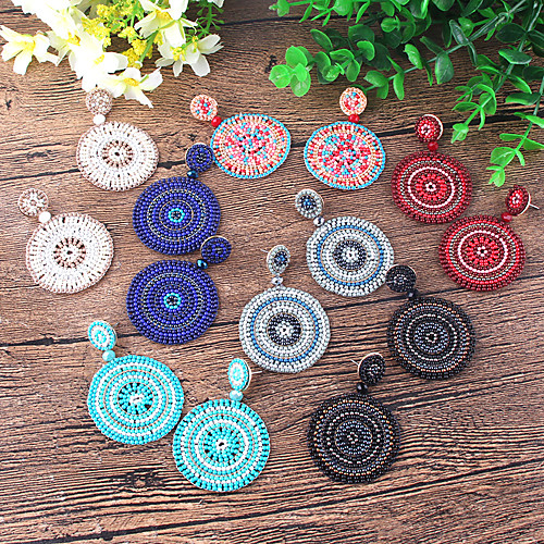 Women's Drop Earrings Braided Statement Luxury Romantic Fashion Boho Resin Earrings Jewelry White / Black / Blue For Formal Prom Date Street Festival
Women's Drop Earrings Braided Statement Luxury Romantic Fashion Boho Resin Earrings Jewelry White / Black / Blue For Formal Prom Date Street Festival