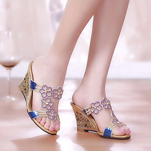 Women's Sandals Wedge Sandals Leather Sandals Summer Wedge Heel Open Toe Daily PU Purple / Gold / Blue
Women's Sandals Wedge Sandals Leather Sandals Summer Wedge Heel Open Toe Daily PU Purple / Gold / Blue