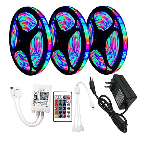3x5M WiFi Controller Flexible LED Strip Lights RGB Tiktok Lights Remote Controls 810 LEDs SMD2835 8mm 1 x 12V 3A Adapter 1 set RGB Change Christmas New Year's Cuttable Party Decorative
3x5M WiFi Controller Flexible LED Strip Lights RGB Tiktok Lights Remote Controls 810 LEDs SMD2835 8mm 1 x 12V 3A Adapter 1 set RGB Change Christmas New Year's Cuttable Party Decorative