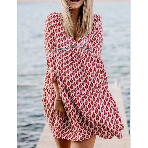 Women's A Line Dress - Long Sleeve Geometric Summer V Neck Street chic 2020 Blushing Pink S M L XL XXL XXXL
Women's A Line Dress - Long Sleeve Geometric Summer V Neck Street chic 2020 Blushing Pink S M L XL XXL XXXL