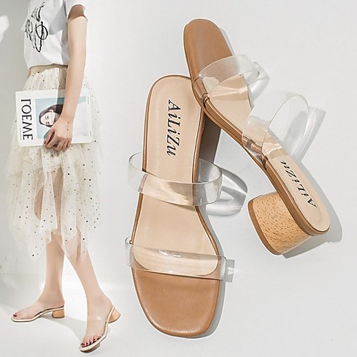 Women's Slippers & Flip-Flops Summer Cuban Heel Open Toe Daily PU White / Brown
Women's Slippers & Flip-Flops Summer Cuban Heel Open Toe Daily PU White / Brown