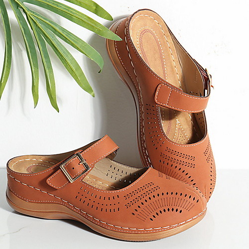 Women's Clogs & Mules Summer Wedge Heel Round Toe Daily PU Pink / Blue / Brown
Women's Clogs & Mules Summer Wedge Heel Round Toe Daily PU Pink / Blue / Brown