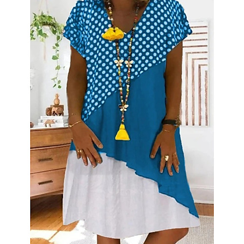 Women's A-Line Dress Knee Length Dress - Short Sleeves Polka Dot Summer V Neck Elegant 2020 Blue M L XL XXL XXXL XXXXXL
Women's A-Line Dress Knee Length Dress - Short Sleeves Polka Dot Summer V Neck Elegant 2020 Blue M L XL XXL XXXL XXXXXL