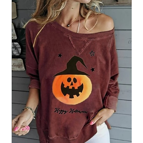 Women's Cartoon Print T-shirt Daily One Shoulder Wine / White / Khaki / Navy Blue / Gray
Women's Cartoon Print T-shirt Daily One Shoulder Wine / White / Khaki / Navy Blue / Gray
