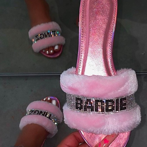 Women's Slippers & Flip-Flops Fuzzy Slippers Outdoor Slippers Flat Heel Open Toe Daily House Spa Faux Fur Slogan Letter Black Pink
Women's Slippers & Flip-Flops Fuzzy Slippers Outdoor Slippers Flat Heel Open Toe Daily House Spa Faux Fur Slogan Letter Black Pink