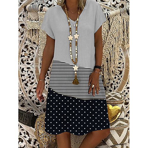Women's A Line Dress Knee Length Dress White Short Sleeve Polka Dot Striped Print Summer V Neck Hot Casual Boho 2021 M L XL XXL 3XL
Women's A Line Dress Knee Length Dress White Short Sleeve Polka Dot Striped Print Summer V Neck Hot Casual Boho 2021 M L XL XXL 3XL