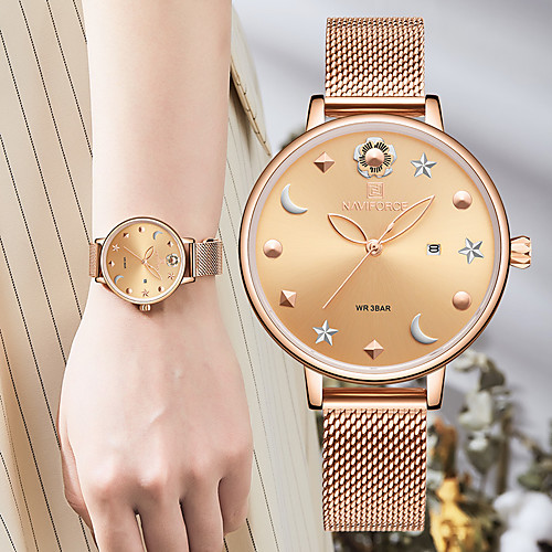 NAVIFORCE Women's Quartz Watches Fashion Black Blue Red Stainless Steel PU Leather Japanese Quartz WhiteGold Red Gold Water Resistant / Waterproof Calendar / date / day New Design 30 m 1 pc Analog
NAVIFORCE Women's Quartz Watches Fashion Black Blue Red Stainless Steel PU Leather Japanese Quartz WhiteGold Red Gold Water Resistant / Waterproof Calendar / date / day New Design 30 m 1 pc Analog