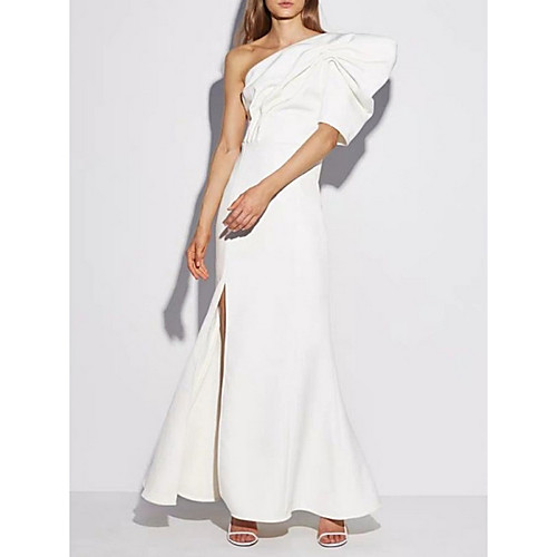 Mermaid / Trumpet Elegant White Engagement Formal Evening Dress One Shoulder Sleeveless Floor Length Spandex with Ruffles Split 2020
Mermaid / Trumpet Elegant White Engagement Formal Evening Dress One Shoulder Sleeveless Floor Length Spandex with Ruffles Split 2020