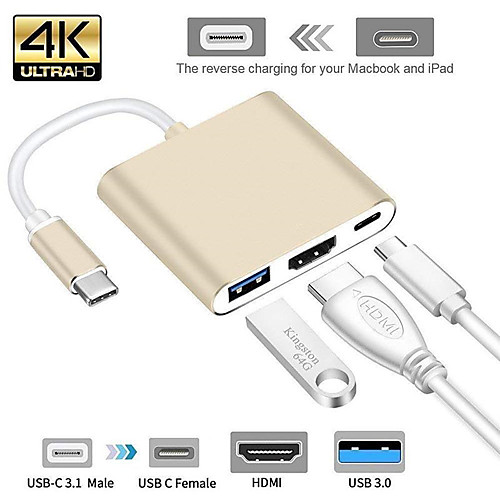 USB-C To HDMI 3 in 1 Converter Adapter Usb 3.1 Type C To HDMI 4K Adapter Cable
USB-C To HDMI 3 in 1 Converter Adapter Usb 3.1 Type C To HDMI 4K Adapter Cable