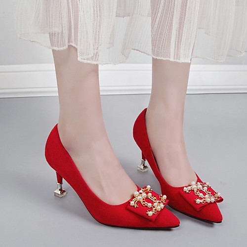 Women's Heels Summer Stiletto Heel Pointed Toe Daily Suede Black / Red / Champagne
Women's Heels Summer Stiletto Heel Pointed Toe Daily Suede Black / Red / Champagne