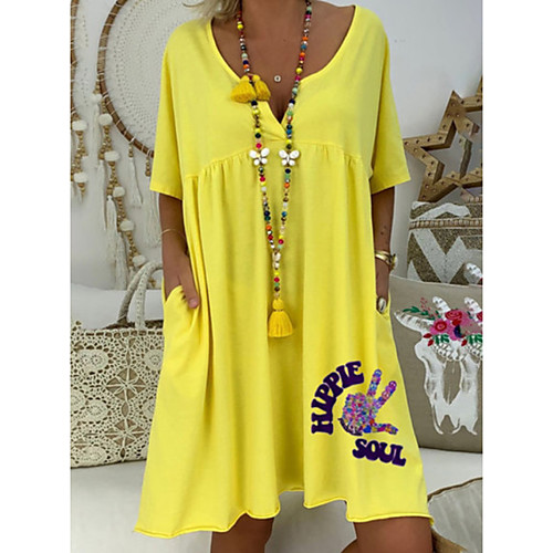 Women's A-Line Dress Knee Length Dress - Short Sleeves Print Summer Elegant 2020 Purple Yellow Orange M L XL XXL XXXL
Women's A-Line Dress Knee Length Dress - Short Sleeves Print Summer Elegant 2020 Purple Yellow Orange M L XL XXL XXXL