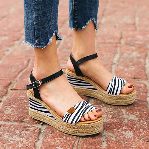 Women's Sandals Wedge Sandals Summer Wedge Heel Open Toe Daily Animal Patterned PU White / Brown
Women's Sandals Wedge Sandals Summer Wedge Heel Open Toe Daily Animal Patterned PU White / Brown