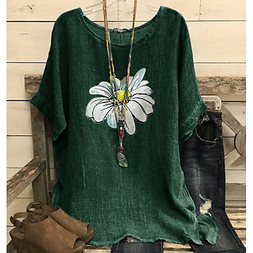 Women's Floral Daisy Print T-shirt Daily Holiday Home Purple / Yellow / Green / Brown / Gray
Women's Floral Daisy Print T-shirt Daily Holiday Home Purple / Yellow / Green / Brown / Gray