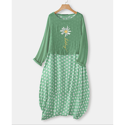 Women's Shift Dress - Long Sleeve Print Summer Casual Mumu 2020 Orange Green M L XL XXL XXXL XXXXL XXXXXL
Women's Shift Dress - Long Sleeve Print Summer Casual Mumu 2020 Orange Green M L XL XXL XXXL XXXXL XXXXXL