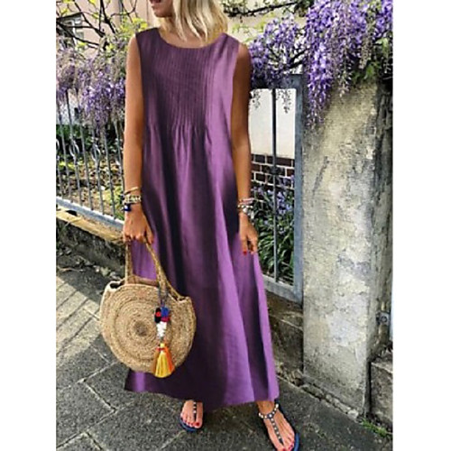 Women's Shift Dress - Sleeveless Solid Color Ruched Summer Casual Daily 2020 White Purple Navy Blue L XL XXL XXXL XXXXL XXXXXL
Women's Shift Dress - Sleeveless Solid Color Ruched Summer Casual Daily 2020 White Purple Navy Blue L XL XXL XXXL XXXXL XXXXXL