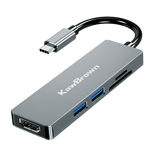KawBrown 5 in 1 USB Hub USB-C to HDMI HUB PD Thunderbolt 3 Adapter for SD TF Card Reader Adapter 4K HDMI Charger Port
KawBrown 5 in 1 USB Hub USB-C to HDMI HUB PD Thunderbolt 3 Adapter for SD TF Card Reader Adapter 4K HDMI Charger Port