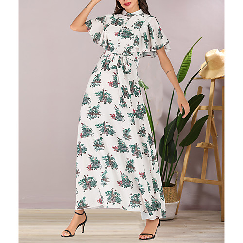 Women's Chiffon Dress Maxi long Dress White Short Sleeve Print Summer Round Neck Elegant Boho Going out Butterfly Sleeve 2021 M L XL XXL
Women's Chiffon Dress Maxi long Dress White Short Sleeve Print Summer Round Neck Elegant Boho Going out Butterfly Sleeve 2021 M L XL XXL