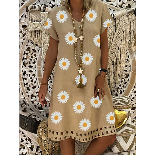 Women's Shift Dress - Short Sleeves Floral Summer Elegant 2020 Yellow Khaki S M L XL XXL XXXL XXXXL XXXXXL
Women's Shift Dress - Short Sleeves Floral Summer Elegant 2020 Yellow Khaki S M L XL XXL XXXL XXXXL XXXXXL