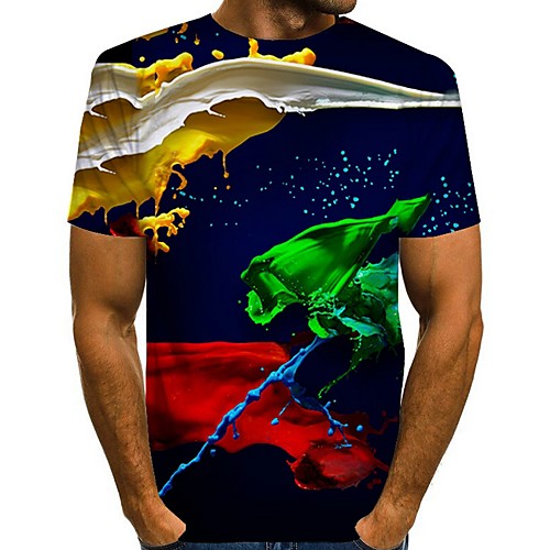 Men's Geometric Graphic T-shirt Daily Blue / Purple / Yellow / Green / Light gray / Beige
Men's Geometric Graphic T-shirt Daily Blue / Purple / Yellow / Green / Light gray / Beige