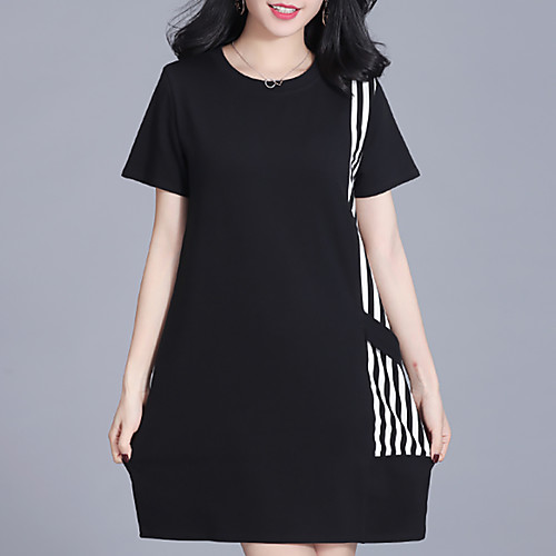 Women's Shift Dress Short Mini Dress Green Black Short Sleeve Striped Color Block Geometric Summer Round Neck Casual Streetwear Going out 2021 M L XL XXL 3XL 4XL
Women's Shift Dress Short Mini Dress Green Black Short Sleeve Striped Color Block Geometric Summer Round Neck Casual Streetwear Going out 2021 M L XL XXL 3XL 4XL
