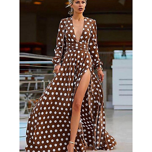 Women's Mini Sundress Dress - Long Sleeve Polka Dot Summer V Neck Sexy 2020 Red Brown S M L XL
Women's Mini Sundress Dress - Long Sleeve Polka Dot Summer V Neck Sexy 2020 Red Brown S M L XL