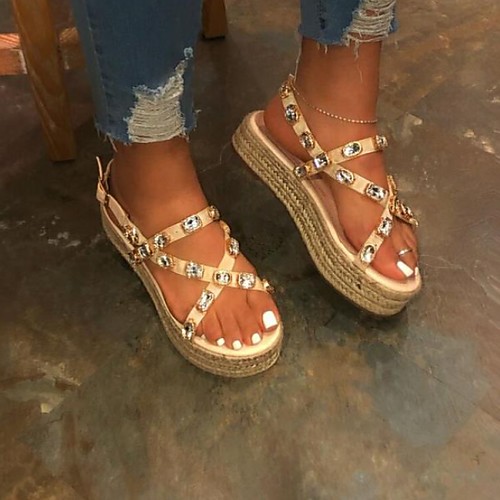 Women's Sandals Flat Sandal Platform Sandal Summer Platform Open Toe Daily PU Black / Beige
Women's Sandals Flat Sandal Platform Sandal Summer Platform Open Toe Daily PU Black / Beige