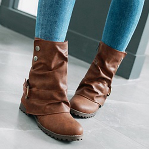 Women's Boots Summer Flat Heel Round Toe Daily PU Mid-Calf Boots Black / Army Green / Brown 
Women's Boots Summer Flat Heel Round Toe Daily PU Mid-Calf Boots Black / Army Green / Brown