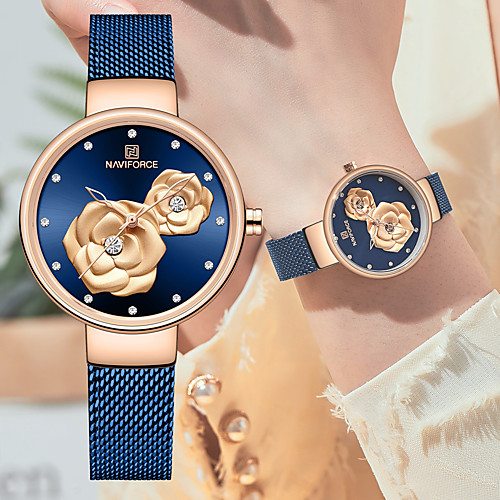 NAVIFORCE Women's Quartz Watches Synthetic Diamond Casual Fashion Black Silver Gold Stainless Steel Japanese Quartz Gold Blue Silver Water Resistant / Waterproof New Design 30 m 1 pc Analog One Year
NAVIFORCE Women's Quartz Watches Synthetic Diamond Casual Fashion Black Silver Gold Stainless Steel Japanese Quartz Gold Blue Silver Water Resistant / Waterproof New Design 30 m 1 pc Analog One Year