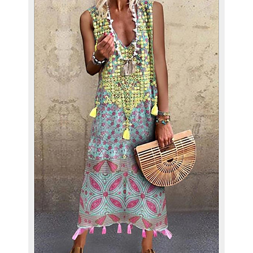 Women's Maxi A Line Dress - Sleeveless Print Summer V Neck Elegant 2020 Green S M L XL XXL
Women's Maxi A Line Dress - Sleeveless Print Summer V Neck Elegant 2020 Green S M L XL XXL