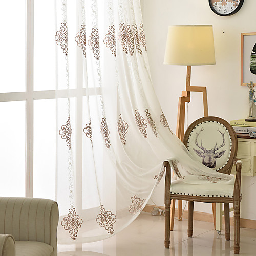 Two Panel European Style Embroidered Yarn Curtain Semi-Transparent Living Room Bedroom Study Curtain
Two Panel European Style Embroidered Yarn Curtain Semi-Transparent Living Room Bedroom Study Curtain
