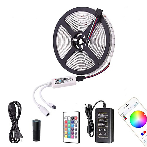 WIFI Smart LED Strip Lights Kit RGB Tiktok Lights 5050 Tape Light Work with Alexa Google Home WiFi Wireless Smart Phone Controlled LED Set 16.4ft 300 LEDs Rope Light 12V 3A Power Supply
WIFI Smart LED Strip Lights Kit RGB Tiktok Lights 5050 Tape Light Work with Alexa Google Home WiFi Wireless Smart Phone Controlled LED Set 16.4ft 300 LEDs Rope Light 12V 3A Power Supply