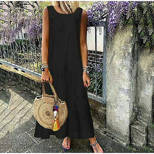 Women's Sheath Dress - Sleeveless Solid Color Summer Elegant 2020 White Black S M L XL XXL XXXL XXXXL XXXXXL
Women's Sheath Dress - Sleeveless Solid Color Summer Elegant 2020 White Black S M L XL XXL XXXL XXXXL XXXXXL