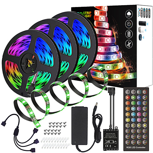 15M(3x5M) High-Quality Black PCB Music Timing Synchronous Control Waterproof Flexible Light Bar 5050 RGB IR 40 Key Controller with12V 6A Adapter Kit
15M(3x5M) High-Quality Black PCB Music Timing Synchronous Control Waterproof Flexible Light Bar 5050 RGB IR 40 Key Controller with12V 6A Adapter Kit