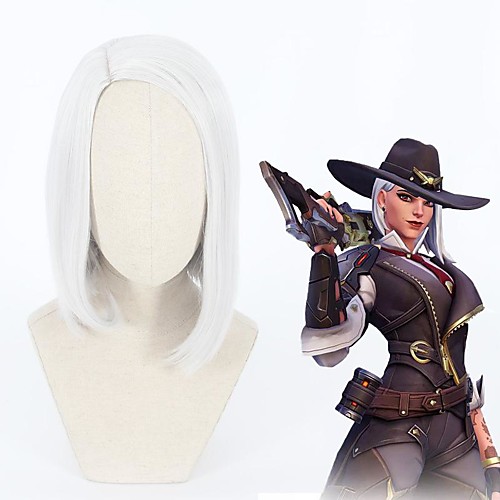 Overwatch Ashe Cosplay Wigs Women's Men's Asymmetrical 12 inch Heat Resistant Fiber Straight White Teen Adults' Anime Wig 
Overwatch Ashe Cosplay Wigs Women's Men's Asymmetrical 12 inch Heat Resistant Fiber Straight White Teen Adults' Anime Wig