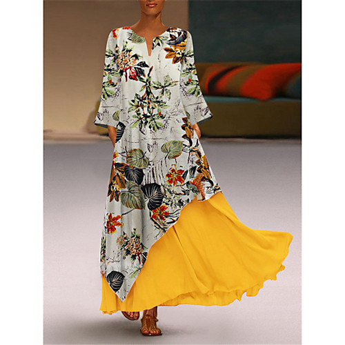 Women's Swing Dress Maxi long Dress Yellow Long Sleeve Color Block V Neck Hot M L XL XXL 3XL 4XL 5XL / Plus Size / Plus Size
Women's Swing Dress Maxi long Dress Yellow Long Sleeve Color Block V Neck Hot M L XL XXL 3XL 4XL 5XL / Plus Size / Plus Size