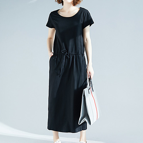Women's A Line Dress - Short Sleeves Solid Color Spring Summer Elegant Street chic Daily Weekend 2020 Black XL XXL XXXL XXXXL / Cotton
Women's A Line Dress - Short Sleeves Solid Color Spring Summer Elegant Street chic Daily Weekend 2020 Black XL XXL XXXL XXXXL / Cotton