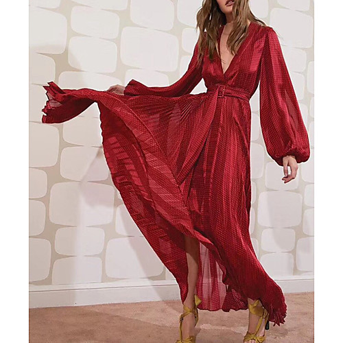 Sheath / Column Empire Red Holiday Prom Dress V Neck Long Sleeve Floor Length Nylon with Sash / Ribbon 2020
Sheath / Column Empire Red Holiday Prom Dress V Neck Long Sleeve Floor Length Nylon with Sash / Ribbon 2020