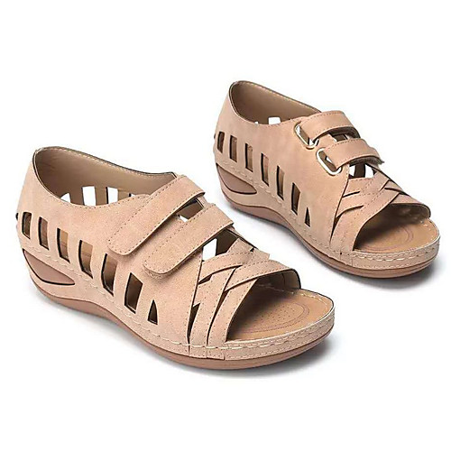 Women's Sandals Wedge Sandals Summer Wedge Heel Open Toe Daily PU Almond / White / Green
Women's Sandals Wedge Sandals Summer Wedge Heel Open Toe Daily PU Almond / White / Green