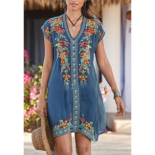 Women's Shift Dress Knee Length Dress - Short Sleeves Print Summer V Neck Casual Chinoiserie Boho 2020 Blue Purple Khaki Green Light Green Gray S M L XL XXL XXXL XXXXL XXXXXL
Women's Shift Dress Knee Length Dress - Short Sleeves Print Summer V Neck Casual Chinoiserie Boho 2020 Blue Purple Khaki Green Light Green Gray S M L XL XXL XXXL XXXXL XXXXXL