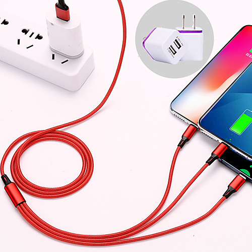 1.2m 3 In 1 Nylon Woven Universal Mobile Phone Charging Cable For Apple Android Type-c plug
1.2m 3 In 1 Nylon Woven Universal Mobile Phone Charging Cable For Apple Android Type-c plug