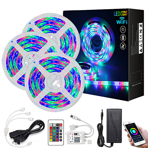 Intelligent Dimming App Control Flexible Led Strip Lights Waterproof 15M(3x5M) 2835 RGB SMD IR 24 Key Controller with Installation Package 12V 3A Adapter Kit
Intelligent Dimming App Control Flexible Led Strip Lights Waterproof 15M(3x5M) 2835 RGB SMD IR 24 Key Controller with Installation Package 12V 3A Adapter Kit