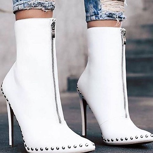 Women's Boots Summer Stiletto Heel Pointed Toe Daily PU Mid-Calf Boots White / Black
Women's Boots Summer Stiletto Heel Pointed Toe Daily PU Mid-Calf Boots White / Black