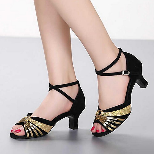 Women's Latin Shoes PU Buckle Heel Cuban Heel Dance Shoes Silver / Black / Black / Gold / Black / Red
Women's Latin Shoes PU Buckle Heel Cuban Heel Dance Shoes Silver / Black / Black / Gold / Black / Red
