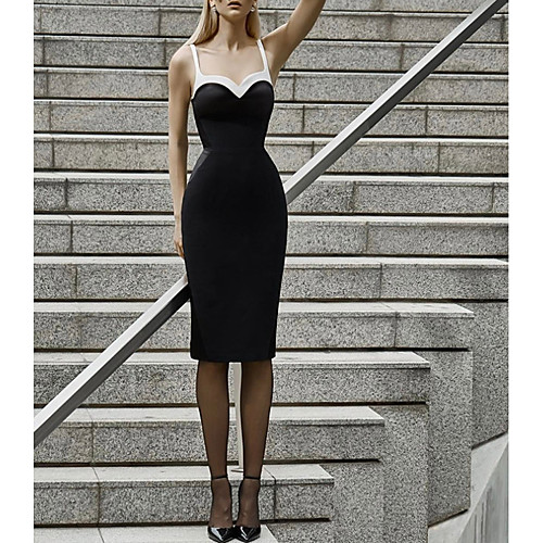 Mermaid / Trumpet Little Black Dress Black Party Wear Cocktail Party Dress Spaghetti Strap Sleeveless Knee Length Nylon with Sleek 2020
Mermaid / Trumpet Little Black Dress Black Party Wear Cocktail Party Dress Spaghetti Strap Sleeveless Knee Length Nylon with Sleek 2020