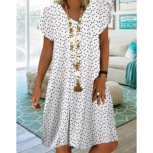 Women's A-Line Dress Knee Length Dress - Short Sleeves Polka Dot Summer V Neck Boho Loose 2020 White Red Navy Blue S M L XL XXL XXXL XXXXL XXXXXL
Women's A-Line Dress Knee Length Dress - Short Sleeves Polka Dot Summer V Neck Boho Loose 2020 White Red Navy Blue S M L XL XXL XXXL XXXXL XXXXXL