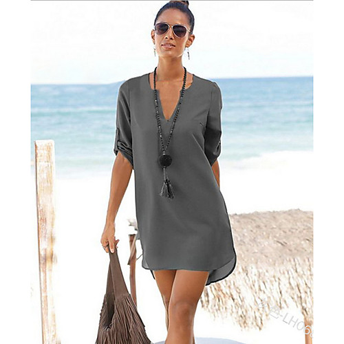 Women's A Line Dress Short Mini Dress Blue Purple Gray Khaki Black 3/4 Length Sleeve Solid Color Summer V Neck Elegant 2021 S M L XL XXL
Women's A Line Dress Short Mini Dress Blue Purple Gray Khaki Black 3/4 Length Sleeve Solid Color Summer V Neck Elegant 2021 S M L XL XXL