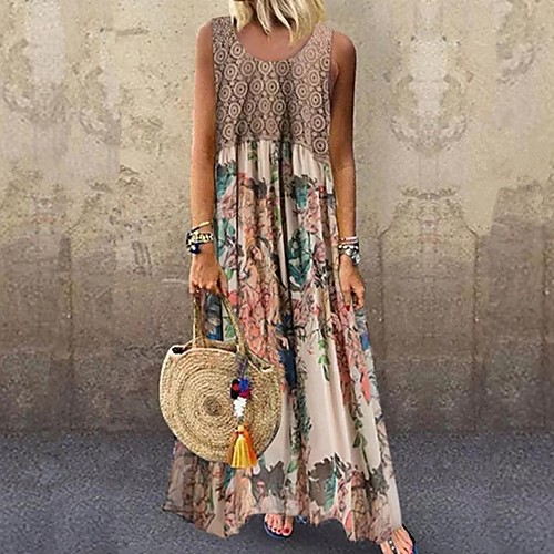 Women's Swing Dress Maxi long Dress Beige Sleeveless Floral Geometic Print Spring Summer Round Neck Hot Casual Holiday 2021 S M L XL XXL 3XL 4XL 5XL
Women's Swing Dress Maxi long Dress Beige Sleeveless Floral Geometic Print Spring Summer Round Neck Hot Casual Holiday 2021 S M L XL XXL 3XL 4XL 5XL